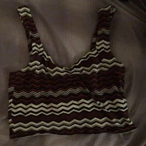 Red & White Zig-Zagged Top